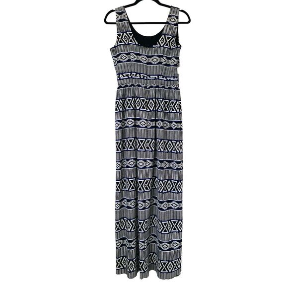 Sweet Storm Maxi Dress Women M Black White Abstract Cutout Southwestern Vacation - Picture 2 of 11